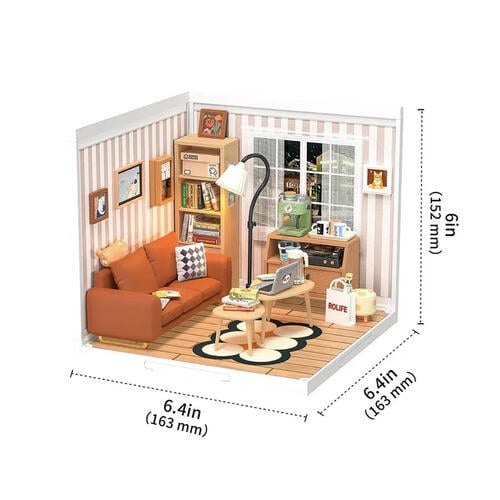 Robotime Rolife Cozy Living Lounge DIY Plastic Miniature House