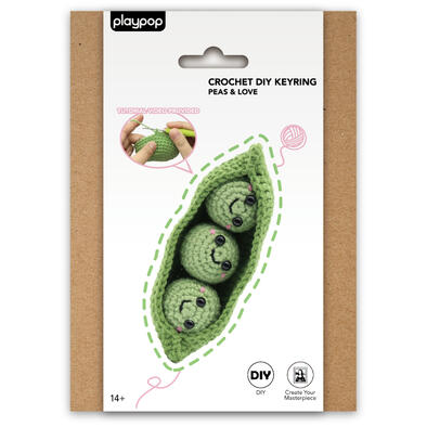 playpop Crochet DIY Keyring Peas