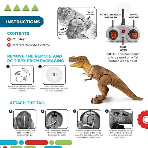 Discovery RC T-Rex Remote Control Action Dinosaur