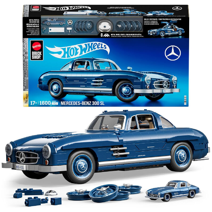 正規品　Hot Wheels Mercedes-Benz 300 SL Mattel Brick Shop Hot Wheels HWW25 Mercedez-Benz 300Sl Car Playset