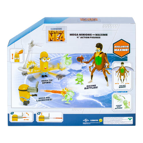 Despicable Me 4 Mega Minions Vs Maxime 4 Inch Action Figures