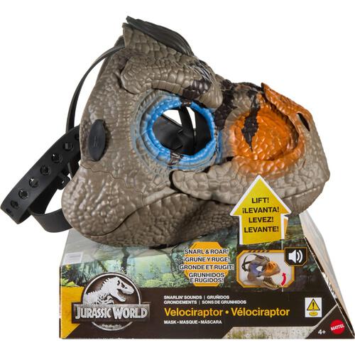 Mattel Jurassic World Snarlin' Sounds Velociraptor Mask