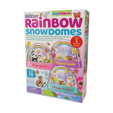 4M Kidz Maker Glitter Rainbow Snow Domes