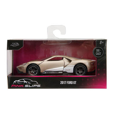 Pink Slips 1:32 2017 Ford GT Die-Cast Car, Toys for Kids and Adults (Metallic Gold)