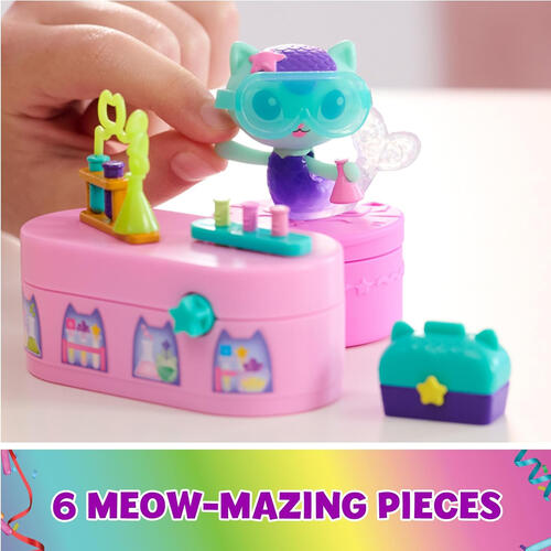 Gabby's Dollhouse, Celebration Series Mercat Bobble Figure with Dollhouse Furniture and Accessories