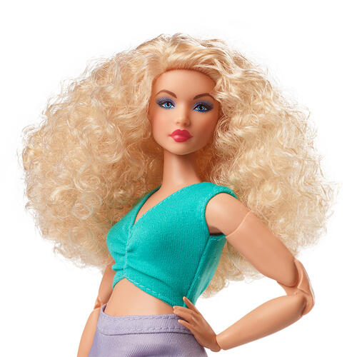 Barbie Looks Doll Blonde Color Block Top w Waist Cut-Out