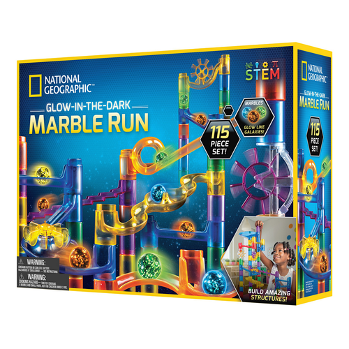 National Geographic Glow-In-The-Dark Marble Run 115 Piece Set
