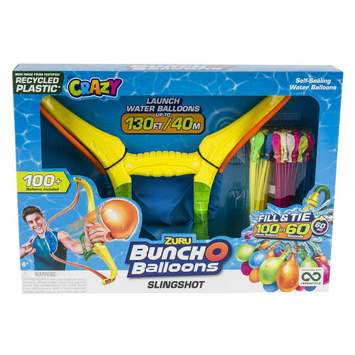 Bunch O Balloons Recycled Slingshot + 3 Crazy Bunches, Bulk
