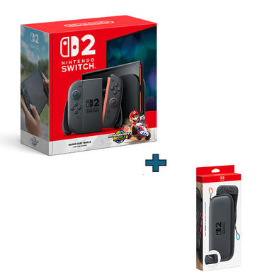 Nintendo Switch 2 & Mario Kart World Bundle + Nintendo Switch 2 Carrying Bag With Screen Protector Bundle Set