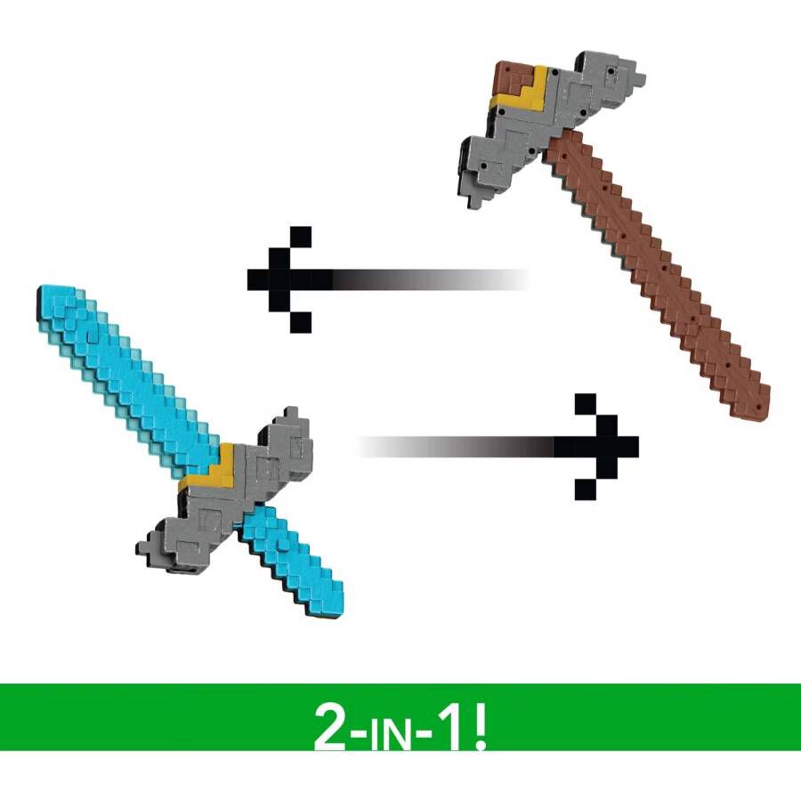 Minecraft Click and Switch Sword and Pickaxe 2-in-1 Role-Play