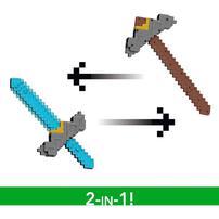Minecraft Click and Switch Sword and Pickaxe 2-in-1 Role-Play