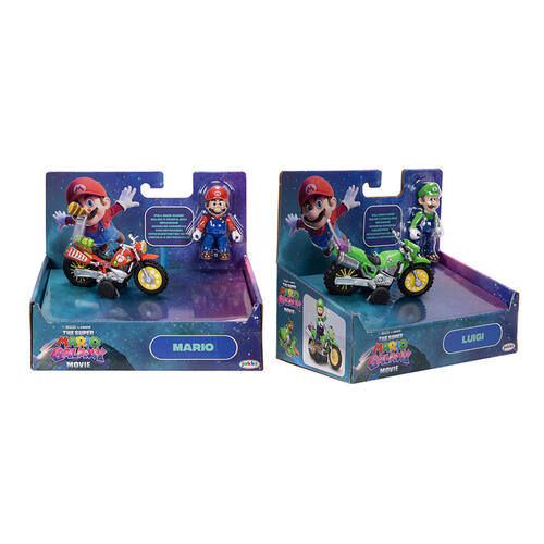 The Super Mario Galaxy Movie 2.5&rdquo; Figure With Pull Back Motorcycle - Assorted (1 Pc)