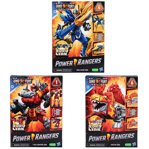 Power Rangers Dino Fury Combining Zords with Zord Link Build System - Assorted