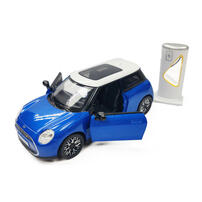 playpop 5.5" License Diecast Car - 1:28 Mini Cooper With Charging Station (Light & Sound)