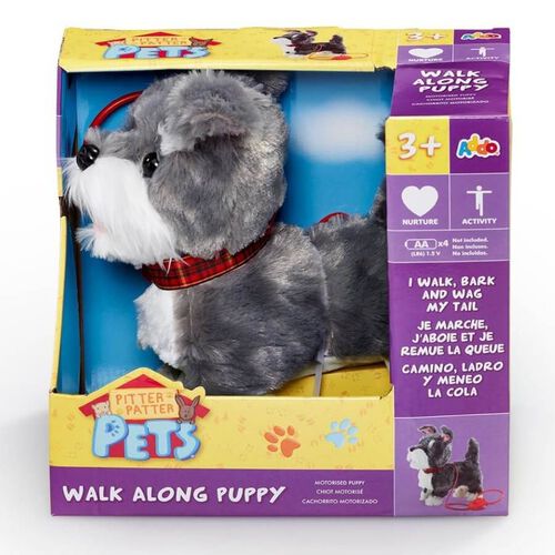 Pitter Patter Pets Walk Along Puppy (Grey And White