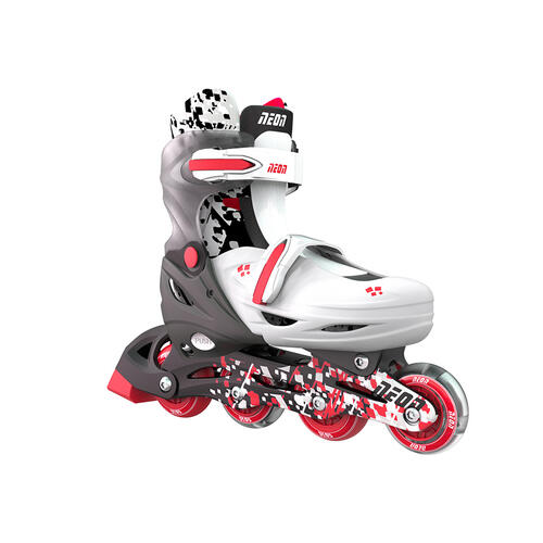 Yvolution Neon Combo Cyber Skates 2-in-1 Inline To Quad (Size 12-2) Red/Black