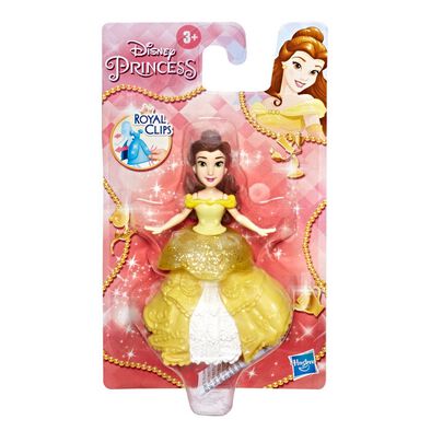 Disney Princess Belle Small Doll With Glittery Yellow One-Clip Dress