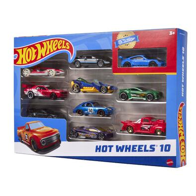 Hot Wheels Set Of 10 1:64 Scale Toy Trucks And Cars For Kids & Collectors