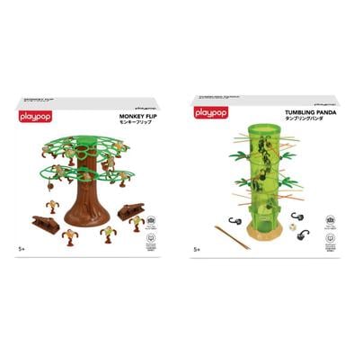 playpop Tumblin Pandas & Monkey Flip Family Game playset