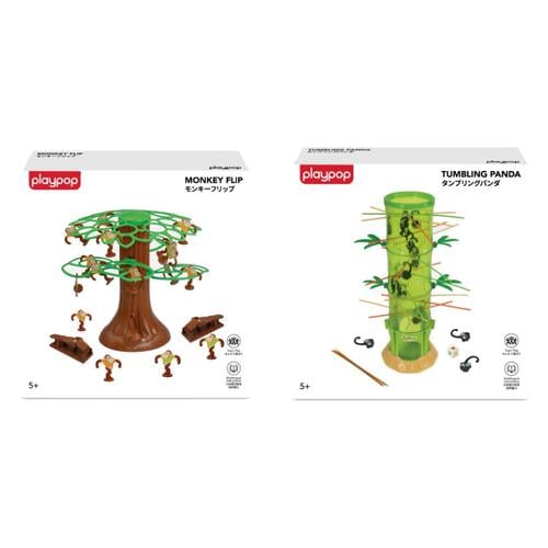 playpop Tumblin Pandas & Monkey Flip Family Game playset
