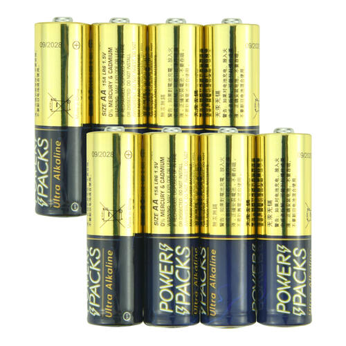 Power Packs Ultra Alkaline AA Battery 8 PCS