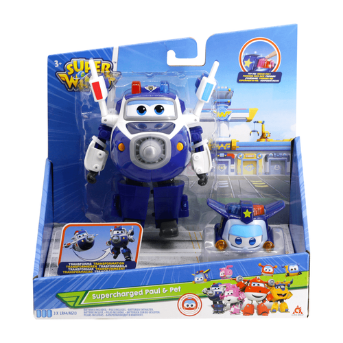 Super Wings 5 Inch Transforming Supercharged Paul & Super Pet Paul
