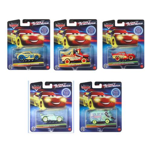 Disney And Pixar Cars Glow Racers Vehicles, Glow-in-The-Dark Die-Cast Toy Cars - Assorted