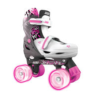 Yvolution Neon Combo Cyber Skates 2-in-1 Inline To Quad (Size 12-2) Pink/Black