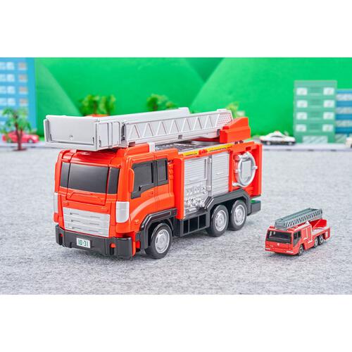 Tomica Vehicle Town Transforming Ladder Fire Truck With Diecast