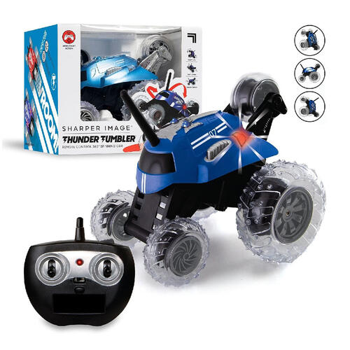 Sharper Image Toy RC Monster Spinning Car Metallic Blue