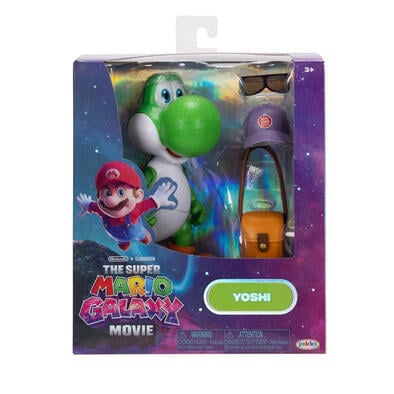 The Super Mario Galaxy Movie - 5&rdquo; Figure Series &ndash; Yoshi Figure with Hat, Sunglasses, and Satchel Accessories