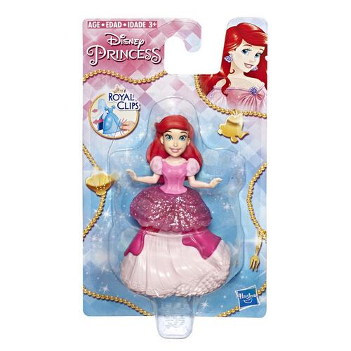 Disney Princess Ariel Small Doll With Glittery Pink One-Clip Dress
