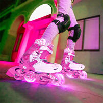 Yvolution Neon Combo Skates 2-in-1 Inline To Quad (Size 12-2) Pink