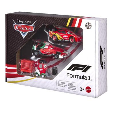 Disney And Pixar Cars X Formula 1 Collab, Lightning Mcqueen, Francesco Bernoulli & Alex Machino