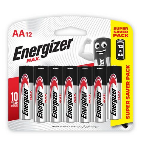 Energizer Alkaline AA Batteries 12 Pack