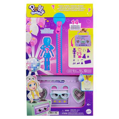 Polly Pocket Disco Dance Fashion Reveal Doll & Playset With Unboxing Surprises & Water Play