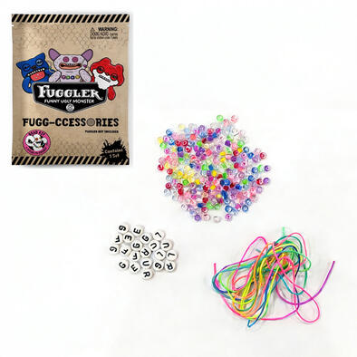 Fuggler Fugg-ccessories Bead Kit - White Base With Black Letter