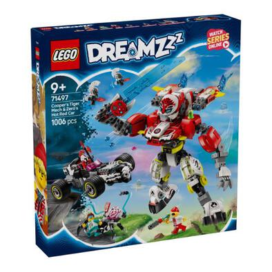 LEGO DREAMZzz Cooper’s Tiger Mech & Zero’s Hot Rod Car 71497 
