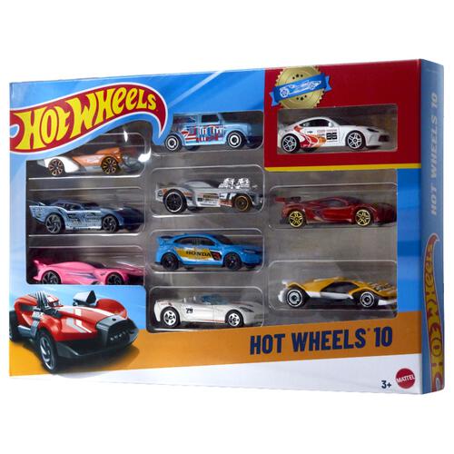 Hot Wheels Set Of 10 1:64 Scale Toy Trucks And Cars For Kids & Collectors