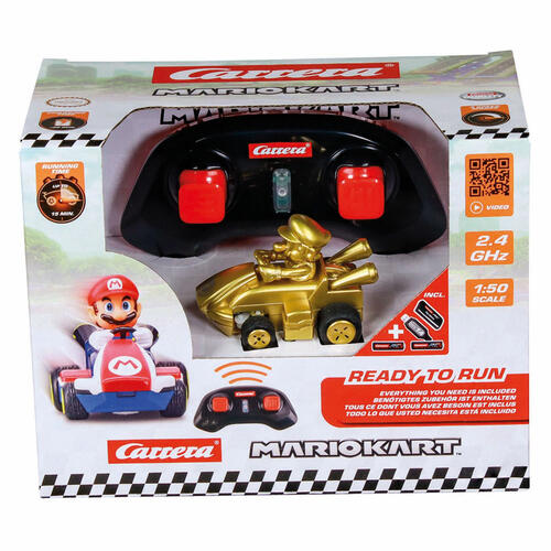 Carrera Mario Kart Gold Mario 1:50 Mini RC Car