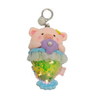 Lulu The Piggy Ocean Series Mermaid Plush Keychain