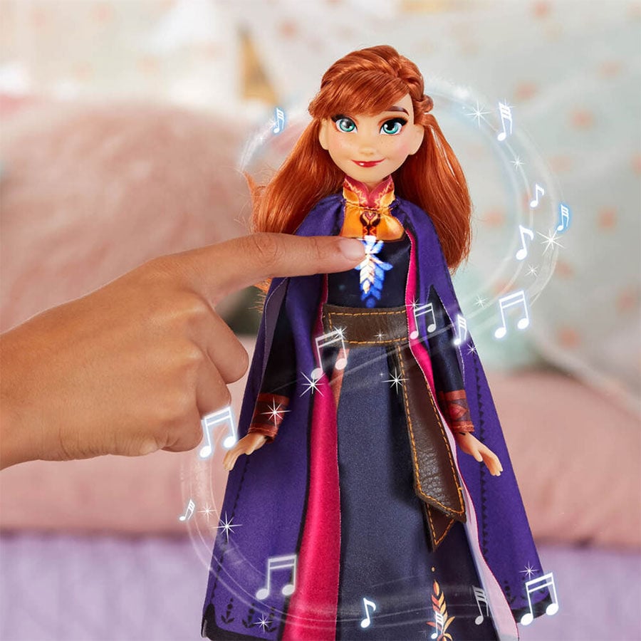 disney frozen singing anna plush doll