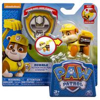 Paw Patrol Rubble Action Pack Pup & Badge