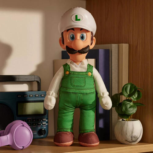 The Super Mario Galaxy Movie Fire Luigi Posable Plush (15 Inches)