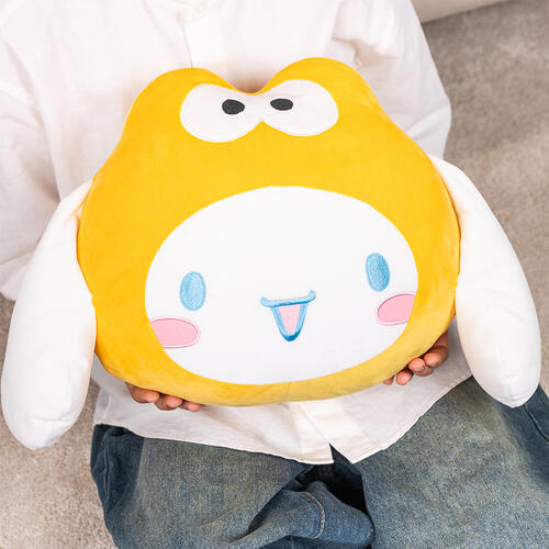 playpop Sanrio Dino Face Plush Cushion - Cinnamoroll
