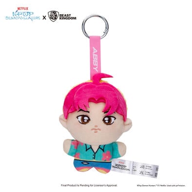 KPop Demon Hunters Flat Plush Keychain - Saja Boy Abby (Soda Pop Version)