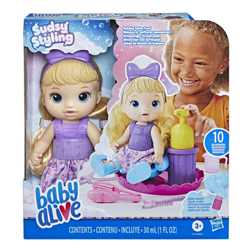Baby Alive Sudsy Styling Doll, Blonde Hair