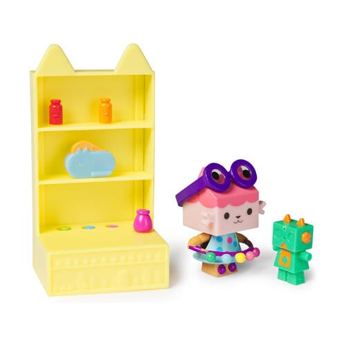 Gabby's Dollhouse, Celebration Series Baby Box Cat Bobble Figure with Dollhouse Furniture and Accessories
