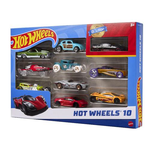 Hot Wheels Set Of 10 1:64 Scale Toy Trucks And Cars For Kids & Collectors
