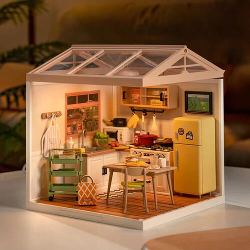 Robotime Rolife Happy Meals Kitchen DIY Plastic Miniature House